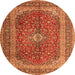 Square Medallion Orange Traditional Rug, tr1320org