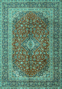 Medallion Turquoise Traditional Rug, tr1320turq