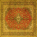 Square Medallion Yellow Traditional Rug, tr1320yw