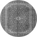 Square Medallion Gray Traditional Rug, tr1320gry