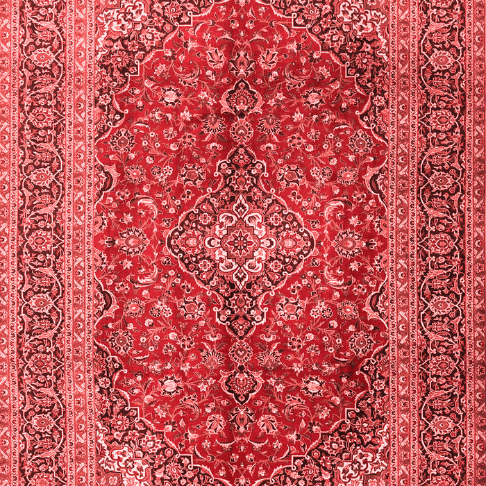 Machine Washable Medallion Red Traditional Rug, wshtr1320red
