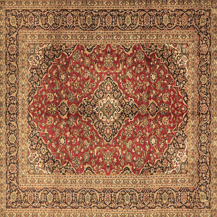 Square Medallion Brown Traditional Rug, tr1320brn