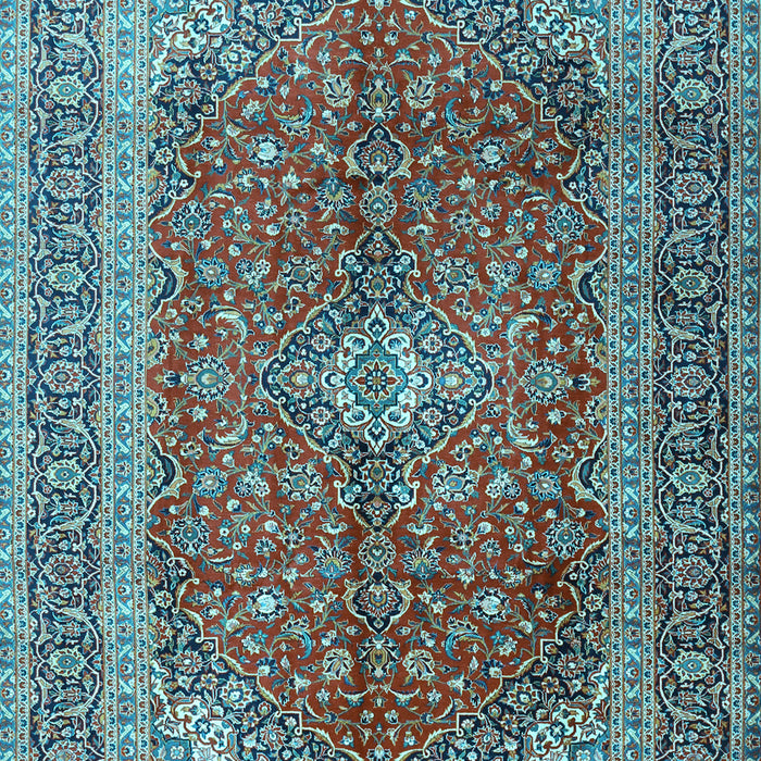 Medallion Light Blue Traditional Rug, tr1320lblu