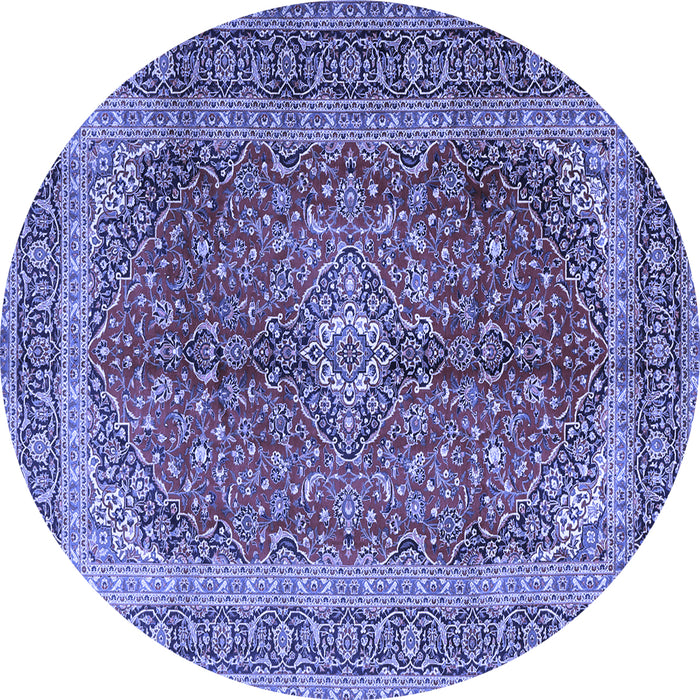 Round Medallion Blue Traditional Rug, tr1320blu