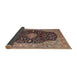 Sideview of Traditional Bakers Brown Medallion Rug, tr1321