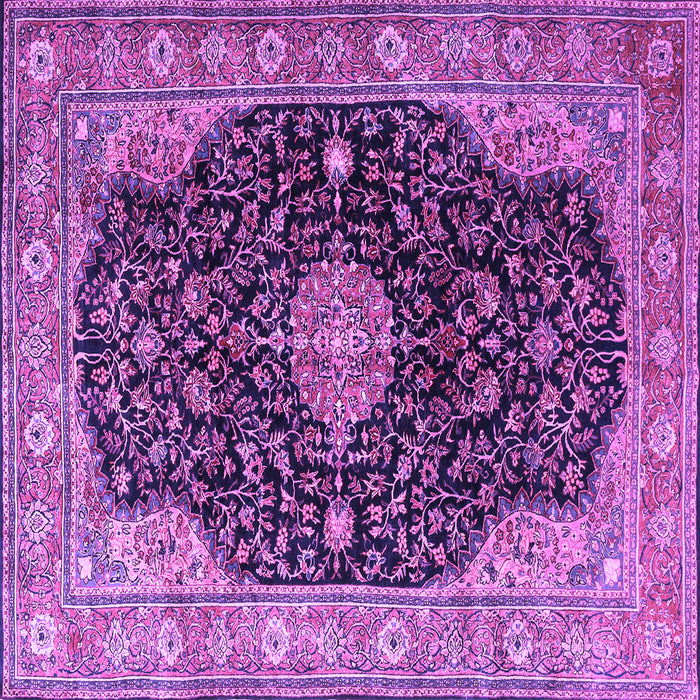 Square Medallion Purple Traditional Rug, tr1321pur