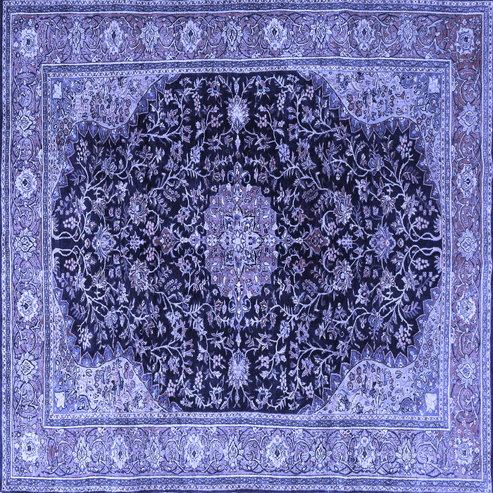 Square Medallion Blue Traditional Rug, tr1321blu