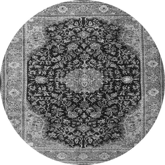 Square Medallion Gray Traditional Rug, tr1321gry