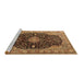 Sideview of Machine Washable Medallion Brown Traditional Rug, wshtr1321brn