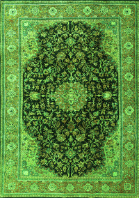 Medallion Green Traditional Rug, tr1321grn