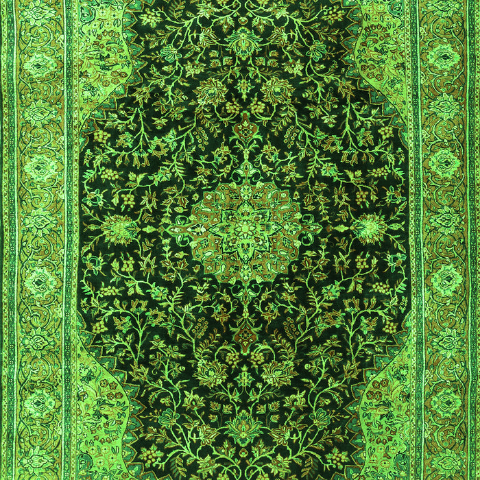 Medallion Green Traditional Rug, tr1321grn