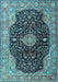 Medallion Light Blue Traditional Rug, tr1321lblu