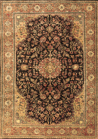 Medallion Brown Traditional Rug, tr1321brn