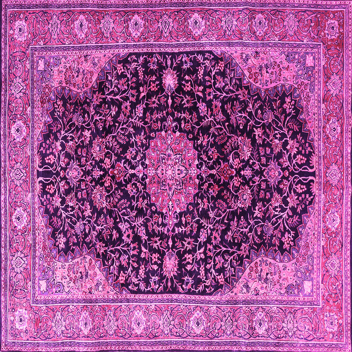 Square Medallion Pink Traditional Rug, tr1321pnk