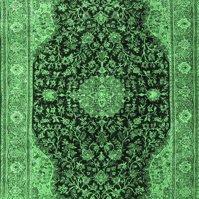 Medallion Emerald Green Traditional Rug, tr1321emgrn