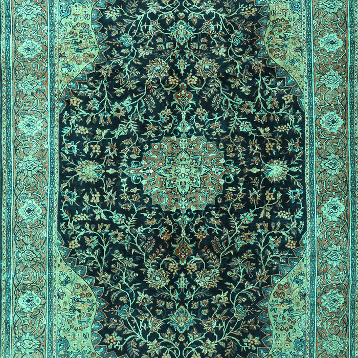 Medallion Turquoise Traditional Rug, tr1321turq