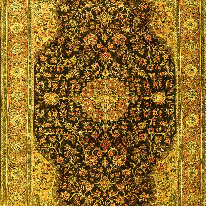 Medallion Yellow Traditional Rug, tr1321yw