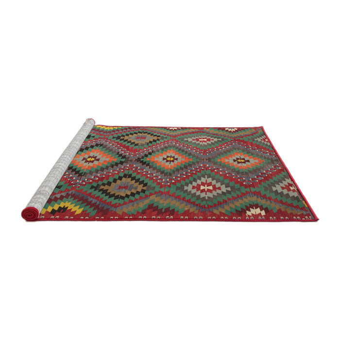 Sideview of Machine Washable Traditional Army Brown Rug, wshtr1322