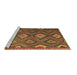 Sideview of Machine Washable Southwestern Brown Country Rug, wshtr1322brn
