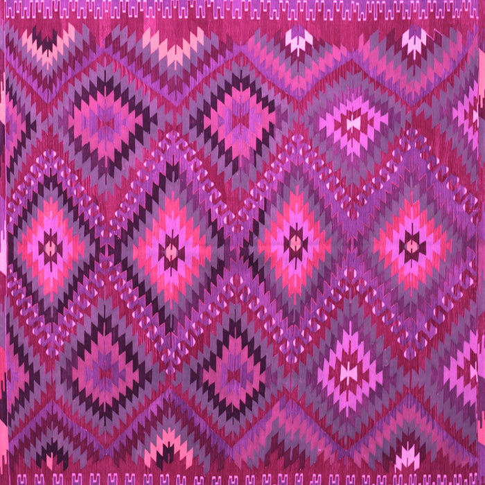 Square Machine Washable Southwestern Pink Country Rug, wshtr1322pnk