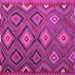 Square Machine Washable Southwestern Pink Country Rug, wshtr1322pnk