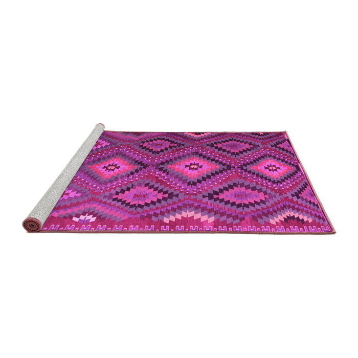 Sideview of Machine Washable Southwestern Pink Country Rug, wshtr1322pnk