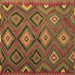 Square Machine Washable Southwestern Brown Country Rug, wshtr1322brn