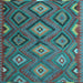 Square Southwestern Light Blue Country Rug, tr1322lblu