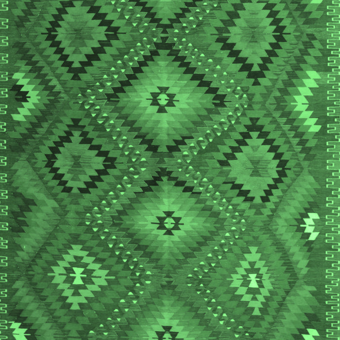Southwestern Emerald Green Country Rug, tr1322emgrn