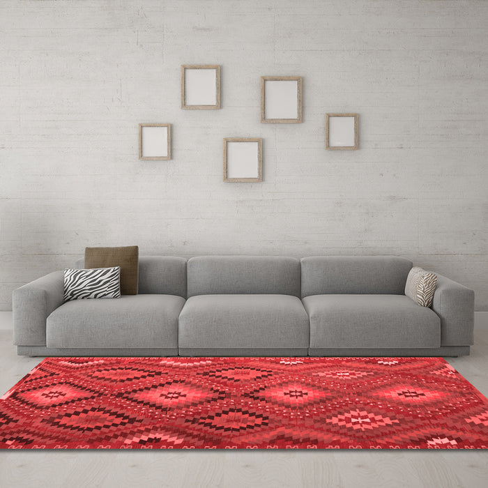 Country Red Washable Rugs