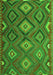Serging Thickness of Machine Washable Southwestern Green Country Area Rugs, wshtr1322grn