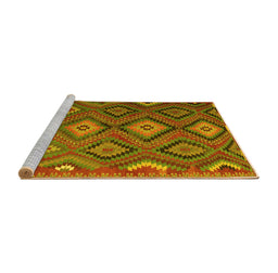 Sideview of Machine Washable Southwestern Yellow Country Rug, wshtr1322yw