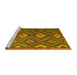 Sideview of Machine Washable Southwestern Yellow Country Rug, wshtr1322yw