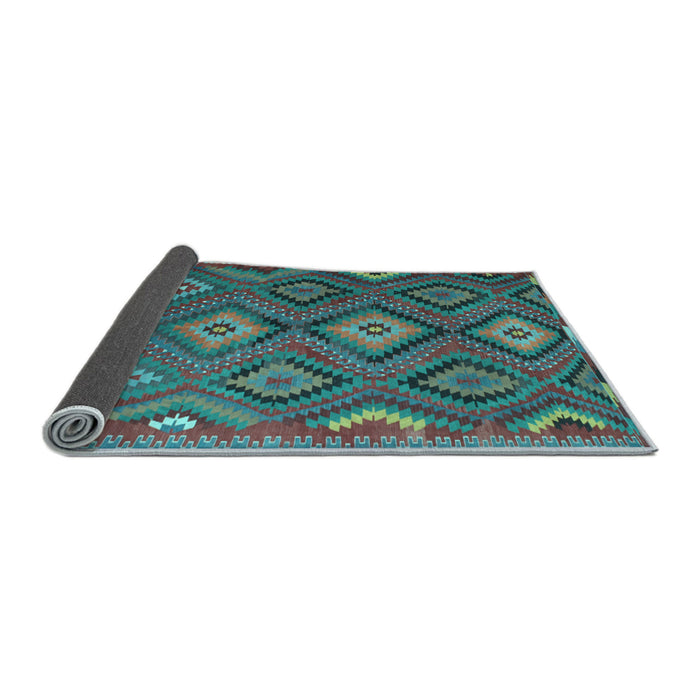 Sideview of Southwestern Light Blue Country Rug, tr1322lblu