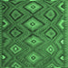 Square Southwestern Emerald Green Country Rug, tr1322emgrn