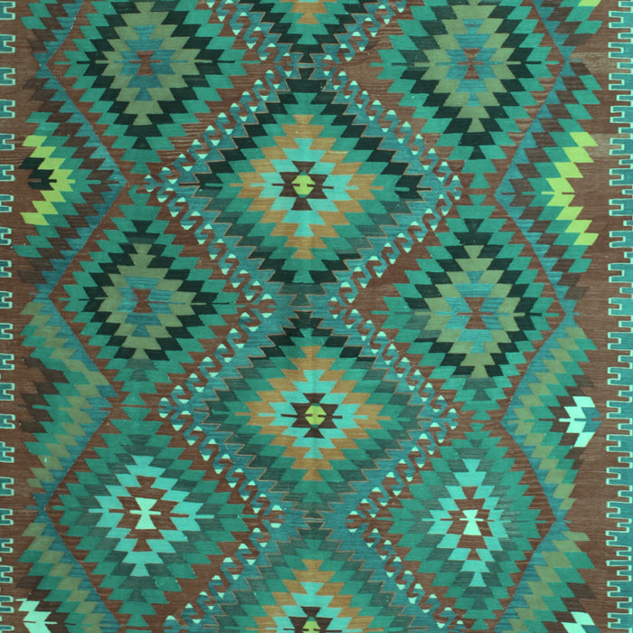 Southwestern Turquoise Country Rug, tr1322turq
