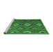 Sideview of Machine Washable Southwestern Emerald Green Country Area Rugs, wshtr1322emgrn