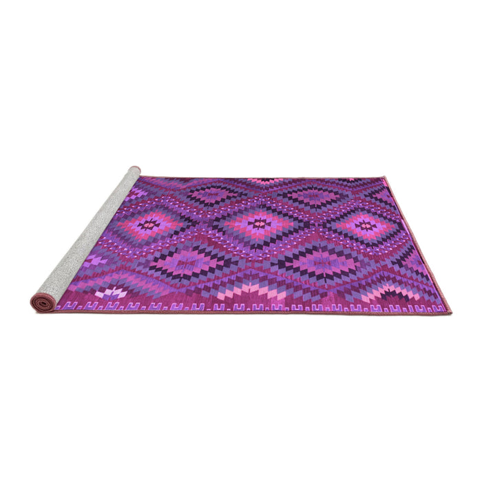 Sideview of Machine Washable Southwestern Purple Country Area Rugs, wshtr1322pur