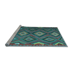 Sideview of Machine Washable Southwestern Light Blue Country Rug, wshtr1322lblu