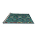 Sideview of Machine Washable Southwestern Light Blue Country Rug, wshtr1322lblu