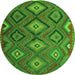 Machine Washable Southwestern Green Country Area Rugs, wshtr1322grn