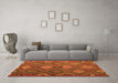 Machine Washable Southwestern Orange Country Area Rugs in a Living Room, wshtr1322org