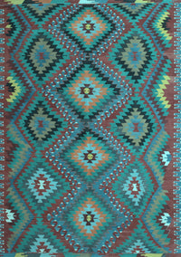 Southwestern Light Blue Country Rug, tr1322lblu