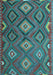 Southwestern Light Blue Country Rug, tr1322lblu