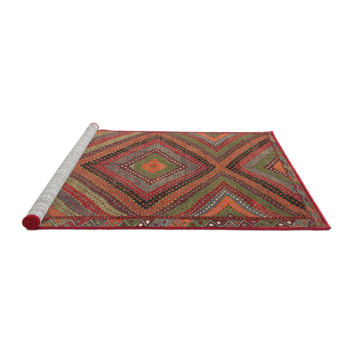 Sideview of Machine Washable Traditional Red Rug, wshtr1323