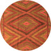 Machine Washable Southwestern Orange Country Area Rugs, wshtr1323org