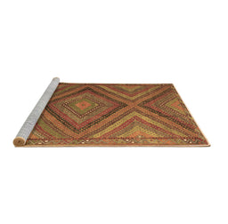 Sideview of Machine Washable Southwestern Brown Country Rug, wshtr1323brn