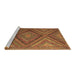 Sideview of Machine Washable Southwestern Brown Country Rug, wshtr1323brn