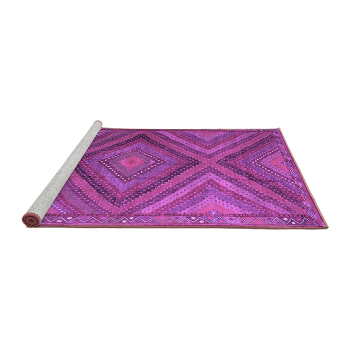 Sideview of Machine Washable Southwestern Purple Country Area Rugs, wshtr1323pur