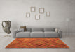 Machine Washable Southwestern Orange Country Area Rugs in a Living Room, wshtr1323org